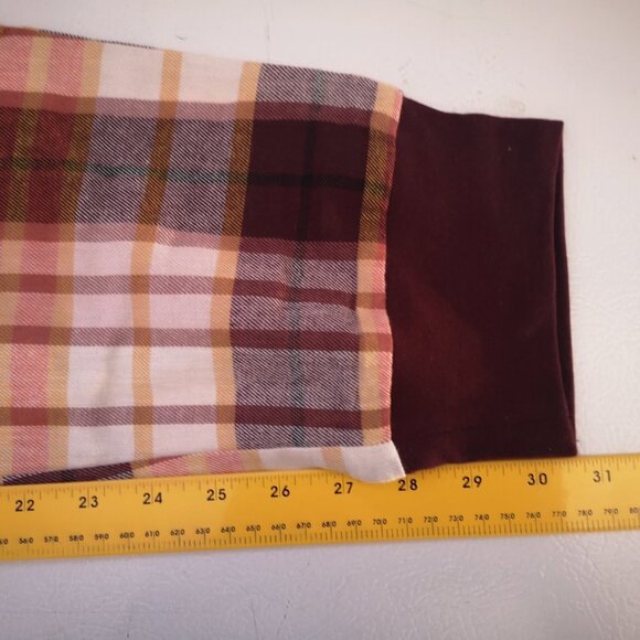 NWT Old Navy Men's Burgundy Tan Gold Plaid Flannel Joggers - Picture 10 of 10